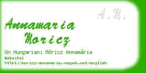 annamaria moricz business card